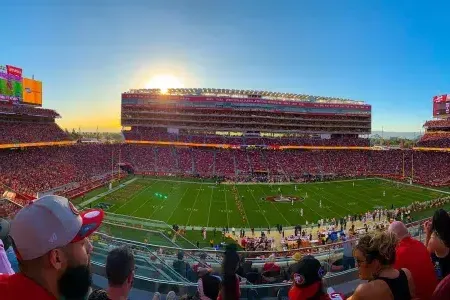 View of the football field at Levi's Stadium in Santa Clara, California, home of the San Francisco 49ers.